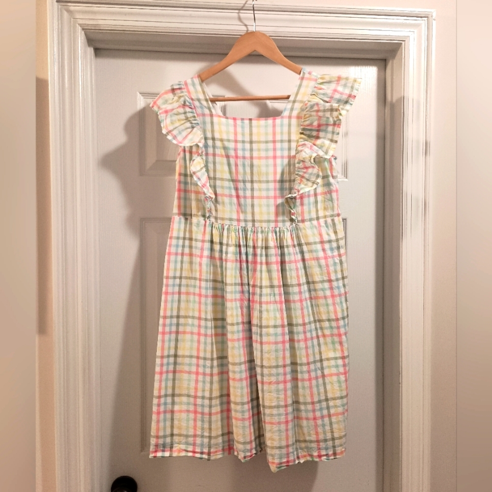 There Abouts Brand Pink blue Yellow plaid Cotton Size 18.5